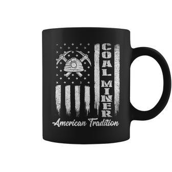 Coal Miner - Usa Flag Patriotic Underground Mining Laborer Coffee Mug - Monsterry