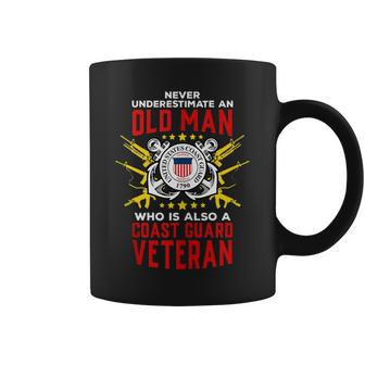 Coast Guard Never Underestimate An Old Man D4 Gun Flag Coffee Mug - Seseable
