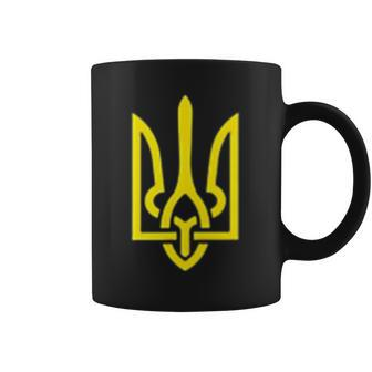 Coat Of Arms Of Ukraine Tryzub Trident Symbol Zelensky Green Ukraine Funny Gifts Coffee Mug | Mazezy