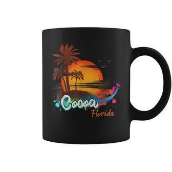 Cocoa Florida Beach Summer Vacation Palm Trees Sunset Men Florida Gifts & Merchandise Funny Gifts Coffee Mug | Mazezy