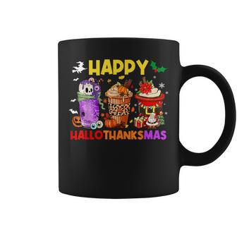 Coffee Halloween Thanksgiving Christmas Happy Hallothanksmas Coffee Mug | Mazezy