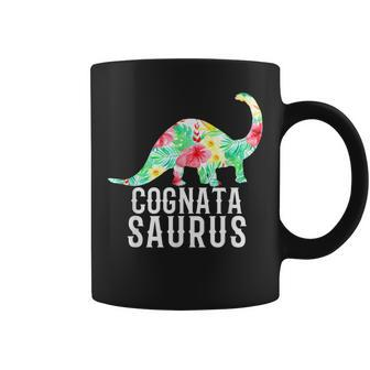 Cognatasaurus Italian Sister In Law Funny Dinosaur Floral Coffee Mug | Mazezy AU