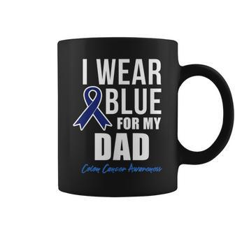 Colon Cancer I Wear Blue For My Dad Men Coffee Mug | Mazezy