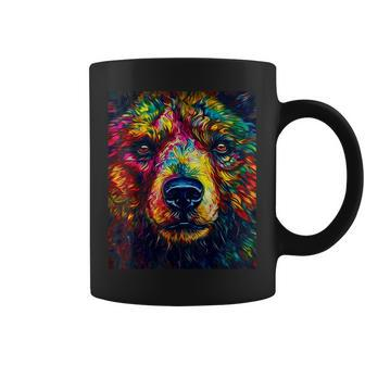 Colorful Grizzly Bear Closeup Coffee Mug | Mazezy
