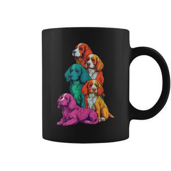 Colorful Lgbt Pride Brittany Dog Pile Coffee Mug | Mazezy
