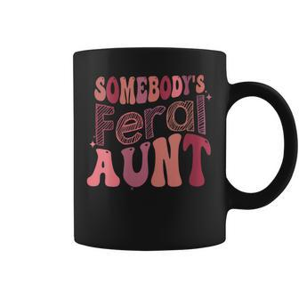 Colorful Somebodys Feral Aunt Groovy For Mom Mothers Day Gifts For Mom Funny Gifts Coffee Mug | Mazezy
