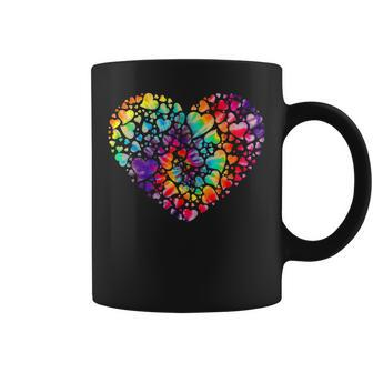 Colorful Tye Dye Die Tie Heart Valentine's Day Coffee Mug | Mazezy