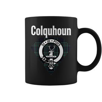 Colquhoun Clan Scottish Name Coat Of Arms Tartan Coffee Mug | Mazezy