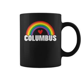 Columbus Gay Pride Month Festival 2019 Rainbow Heart Coffee Mug | Mazezy