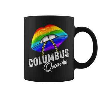 Columbus Queen Lgbtq Gay Pride Rainbow Flag American City Coffee Mug | Mazezy