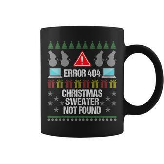 Computer Error 404 Ugly Christmas Sweater Not Found Coffee Mug | Mazezy