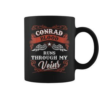 Conrad Blood Runs Through My Veins Family Christmas Coffee Mug - Seseable