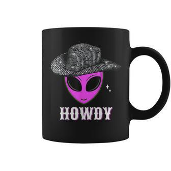 Cool Cowboy Hat Alien Howdy Space Western Disco Theme Coffee Mug - Seseable