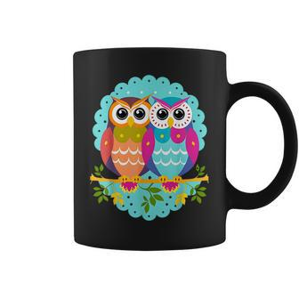 Cool Owl Graphic Cute Graphic Illustration Owl Coffee Mug | Mazezy