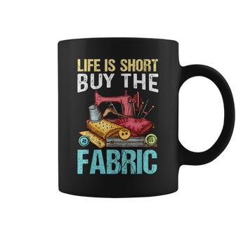 Cool Quilting For Women Grandma Sewing Quilter Sewer Fabric Coffee Mug | Mazezy