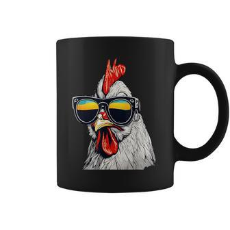 Cool Rooster Wearing Sunglasses Retro Vintage Chicken Coffee Mug | Mazezy