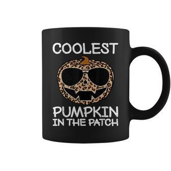 Coolest Pumpkin In The Patch Funny Vintage Halloween Leopard Pumpkin Funny Gifts Coffee Mug | Mazezy