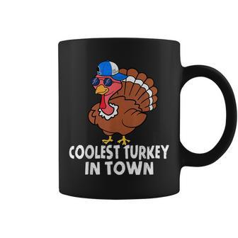 Coolest Turkey In Town Turkey Thanksgiving Boys Coffee Mug - Seseable
