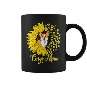 Corgi Mom Cute Corgi Dog Sunflower Happy Mothers Day Coffee Mug | Mazezy
