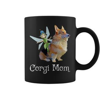 Corgi Mom Funny Pembroke Welsh Corgi & Fairy Retro Dog Lover Coffee Mug | Mazezy