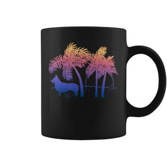 Corgi Ombre Beach Sunrise Coffee Mug | Mazezy