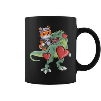 Corgi Riding Dinosaur Funny Reptile Animal Lover Graphic Coffee Mug | Mazezy