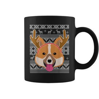 Corgi Ugly Christmas Sweater Corgi Women Coffee Mug - Monsterry DE