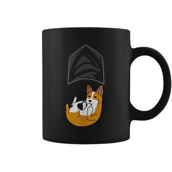 Corgi Upside Down Pocket Funny Dog Gift Corgi Funny Gifts Coffee Mug | Mazezy