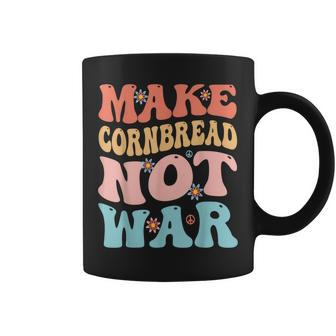Make Cornbread Not War Groovy Peace Cooking Baking Coffee Mug | Mazezy