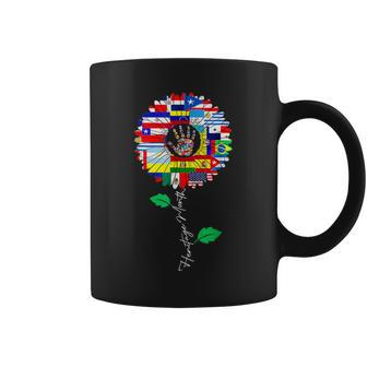 All Countries Flags Sunflower Hispanic Heritage Month Latino Coffee Mug - Monsterry DE