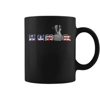 Country Pride And Honor With American Flag Dog Tag Coffee Mug | Mazezy