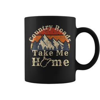Country Roads West Virginia Take Me Home Wv Map Mountains Coffee Mug - Seseable