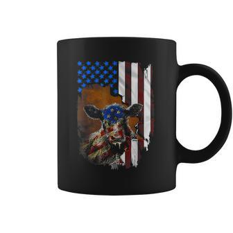 Cow American Flag Cows Lover Gift Xmas Gift Coffee Mug | Mazezy UK