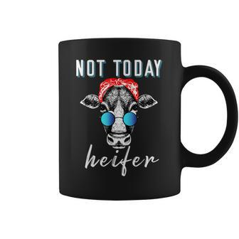 Cow Not Today Heifer Cow Bandana Coffee Mug | Mazezy