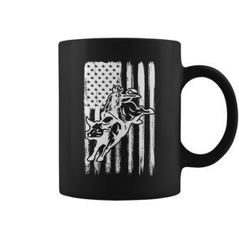 Cowboy Bull Rider - Us American Flag Rodeo Bull Riding Rodeo Funny Gifts Coffee Mug | Mazezy