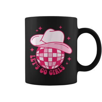 Cowboy Hat Disco Ball Lets Go Girls Western Cowgirls Coffee Mug - Monsterry