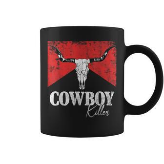Cowboy Killer Funny Wild Vintage Western Rodeo Bull Skull Coffee Mug - Monsterry CA