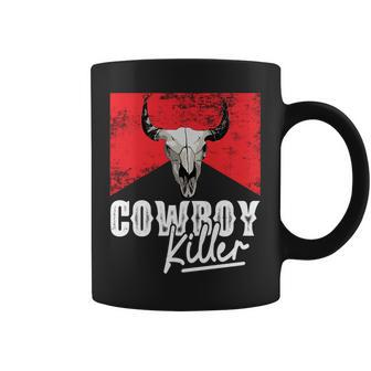 Cowboy Killer Funny Wild Vintage Western Rodeo Bull Skull Rodeo Funny Gifts Coffee Mug | Mazezy