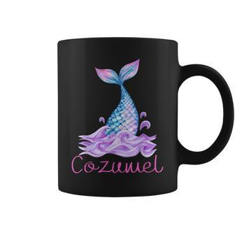 Cozumel Mexico Tropical Mermaid Wave Tail Coffee Mug - Monsterry AU