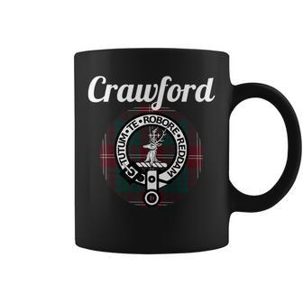 Crawford Clan Scottish Name Coat Of Arms Tartan Crawford Funny Gifts Coffee Mug | Mazezy