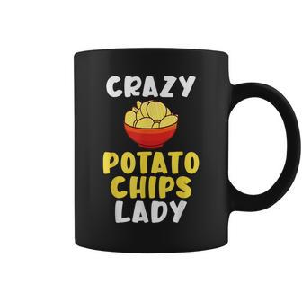 Crazy Potato Chips Lady Coffee Mug | Mazezy