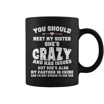 Crazy Sister Partner In Crime Girls Coffee Mug | Mazezy