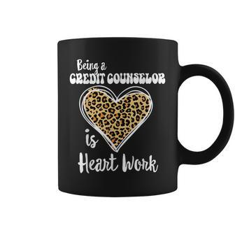 Being A Credit Counselor Is Heart Work Love Leopard V-Day Coffee Mug | Mazezy