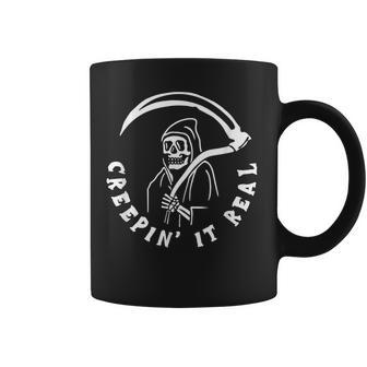 Creepin It Real Grim Reaper Halloween Coffee Mug - Seseable