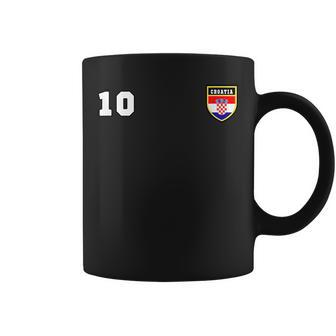 Croatia Number 10 Soccer Flag Football Zagreb Coffee Mug | Mazezy