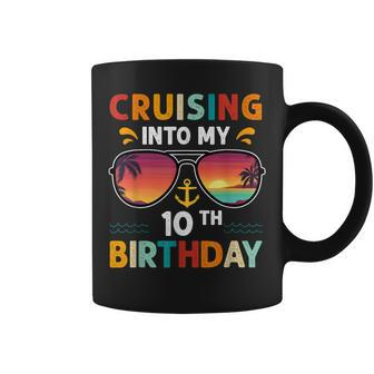 Cruising Into My 10Th Birthday 10 Years Old Cruise Birthday Coffee Mug - Thegiftio UK