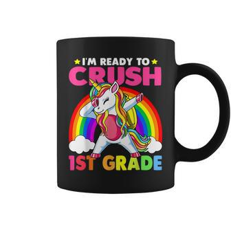 Crush 1St Grade Dabbing Unicorn Back To School Girls Gift Coffee Mug - Seseable