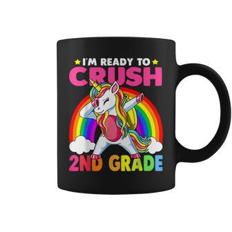Crush 2Nd Grade Dabbing Unicorn Back To School Girls Gift Coffee Mug - Seseable