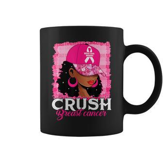 Crush Breast Cancer Awareness Black Warrior Pink Queen Coffee Mug - Thegiftio UK
