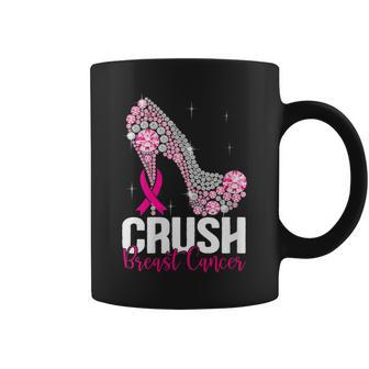 Crush Breast Cancer Awareness Bling Pink Ribbon Coffee Mug | Mazezy UK